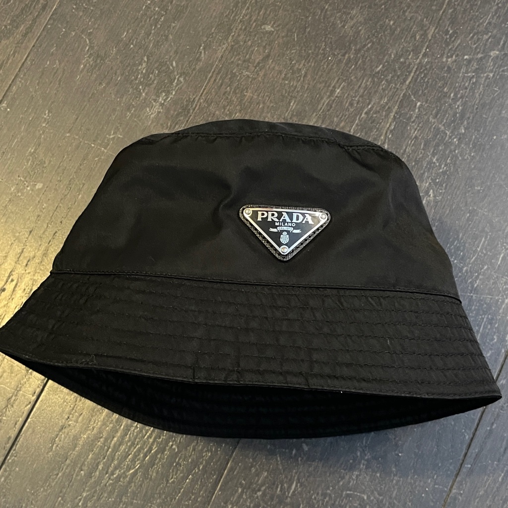 Prada Re-Nylon Black Bucket Hat 2hc137 Size Large Classic Style
